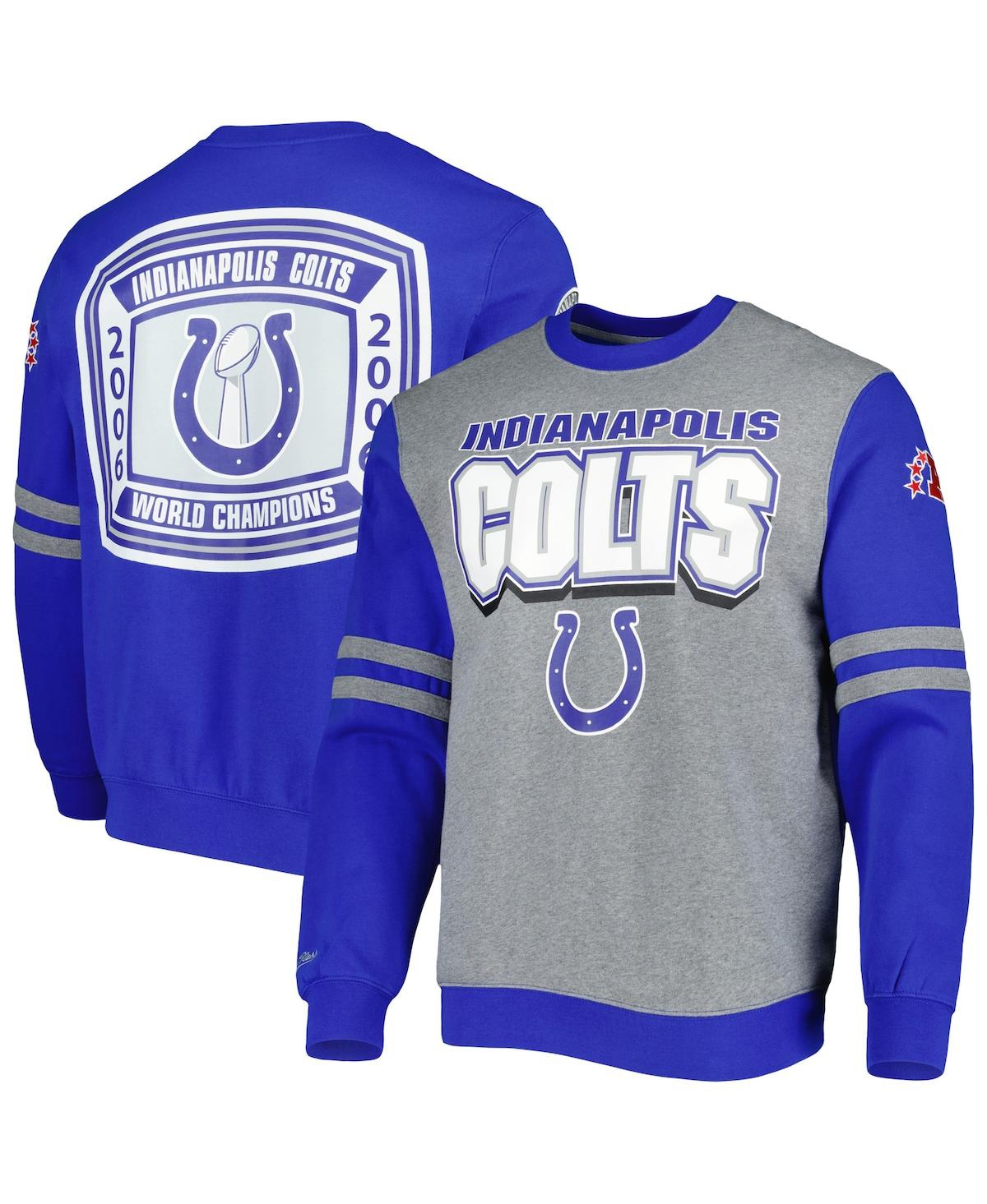 Mitchell & Ness Men's Crewneck Sweatshirt Nfl All Over Crew 2.0 Indcol In Heather Gray