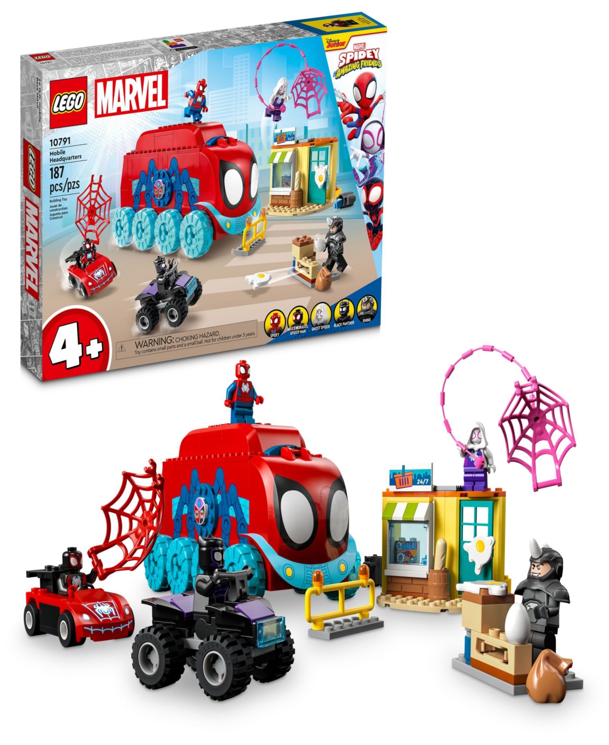 Lego Spidey 10791 Marvel Team Spidey's Mobile Headquarters Toy Building Set With Car And Character Minifi In Multicolor