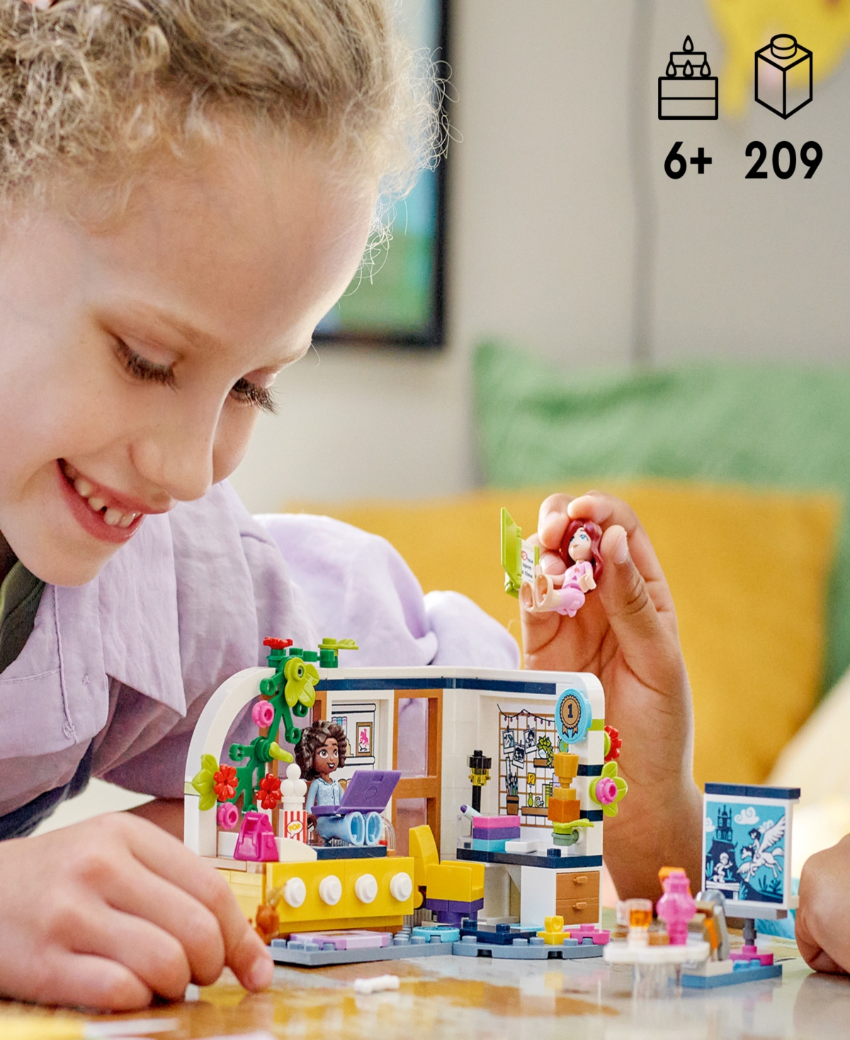 Lego Friends Aliya's Room 41740 Toy Building Set With Aliya, Paisley And Dog Figures In Multicolor