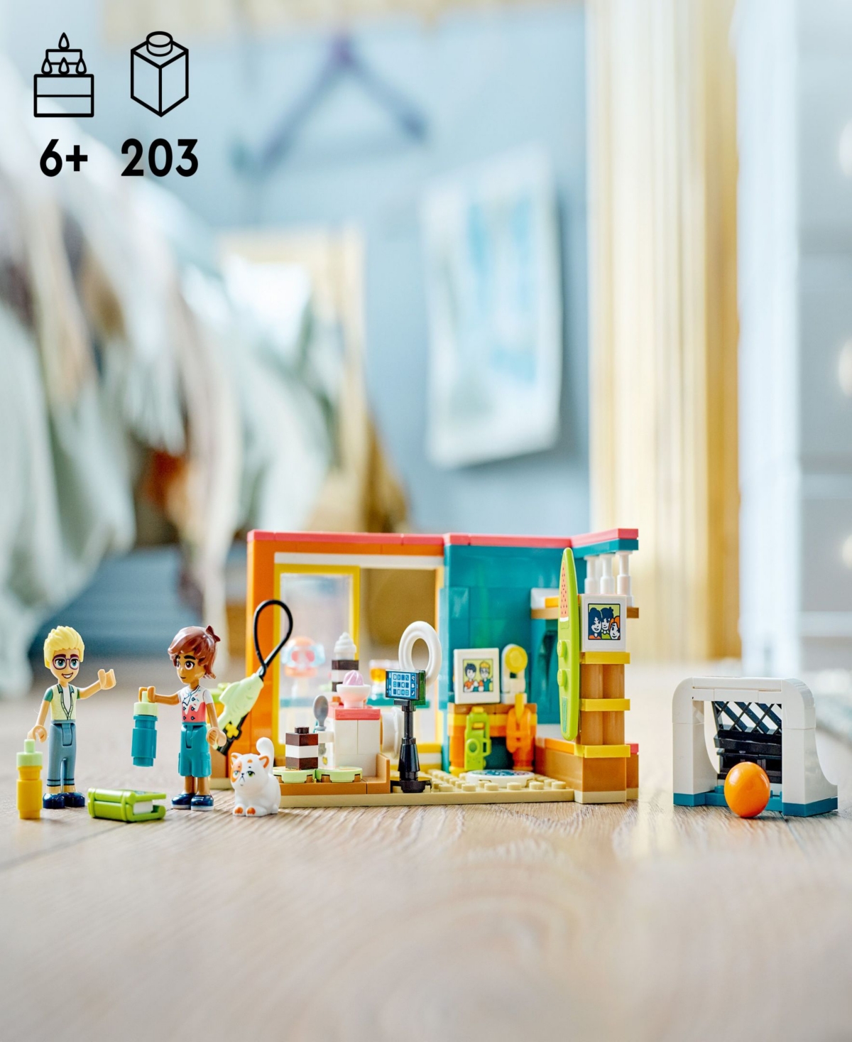Shop Lego Friends Leo's Room 41754 Toy Building Set With Leo, Olly And Cat Figures In Multicolor