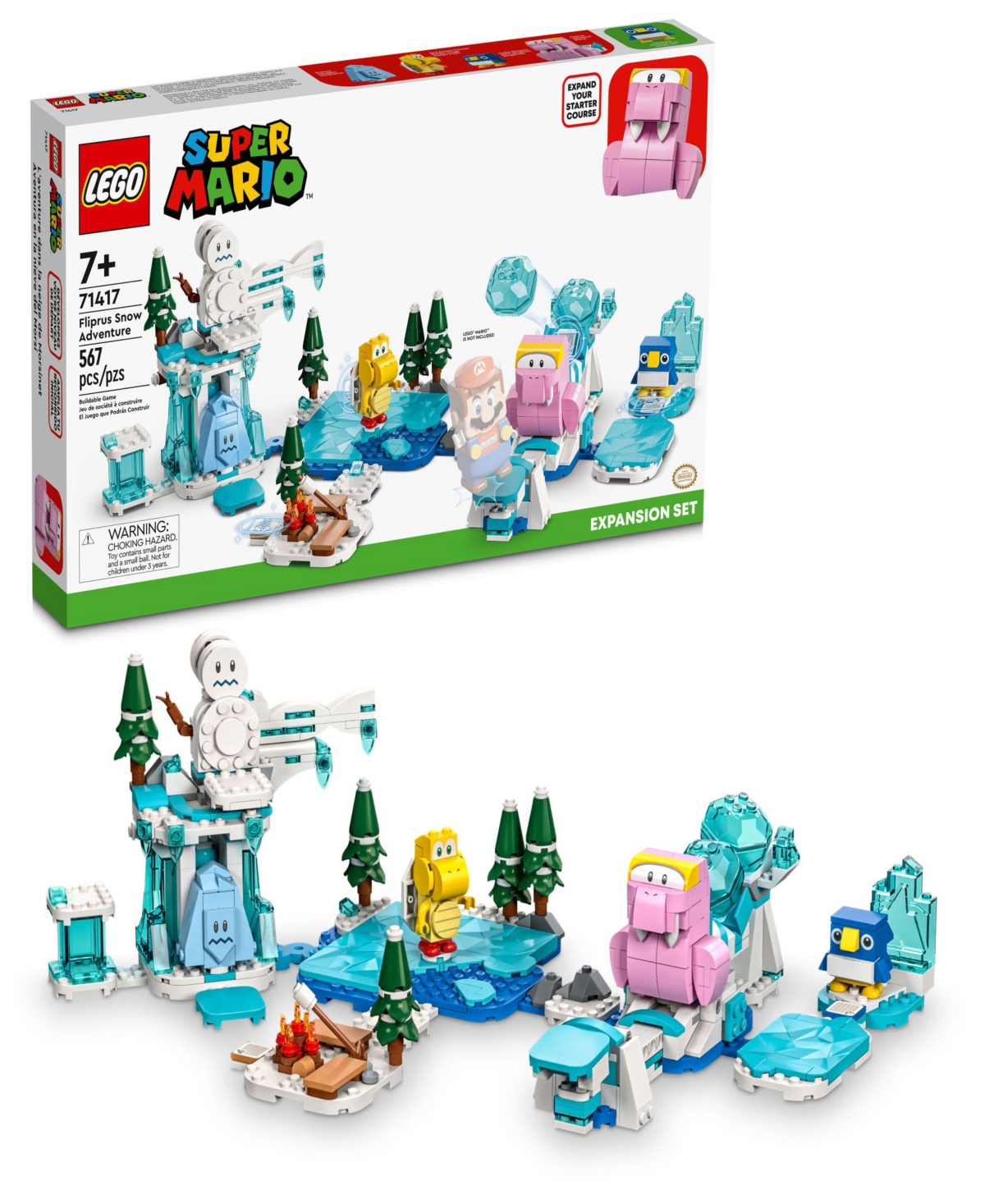 Lego Super Mario Fliprus Snow Adventure Expansion Set 71417 Building Set, 567 Pieces In Multicolor