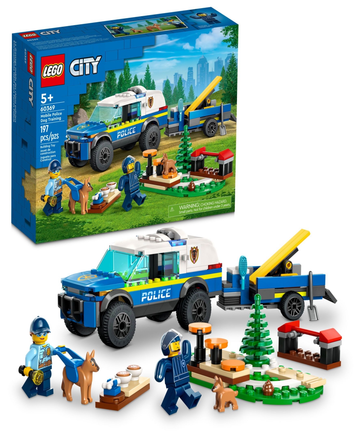 Lego City Police Mobile Police Dog Training 60369 Toy Building Set With 2 Police Minifigures And 2 Dog Fi In Multicolor