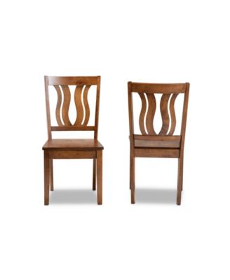 Fenton Modern and Contemporary Transitional 2-Piece Finished Wood Dining Chair Set