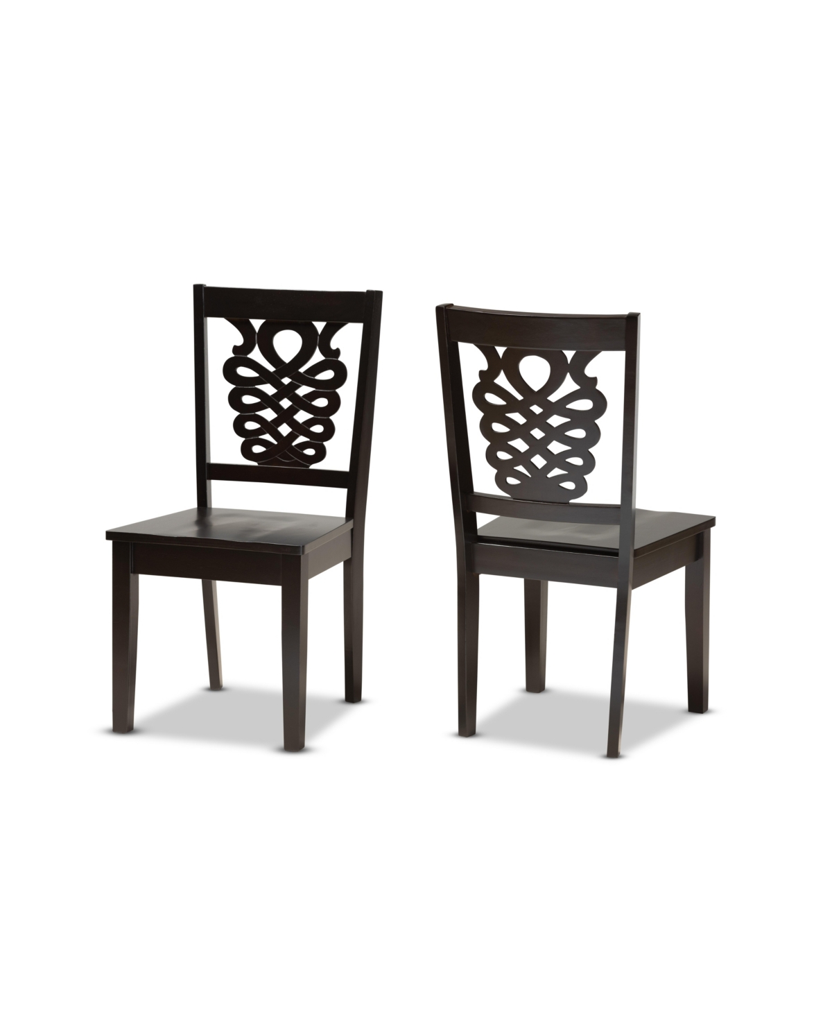 Baxton Studio Gervais Modern And Contemporary Transitional 2-piece Finished Wood Dining Chair Set In Dark Brown