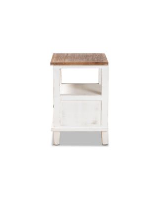 Glynn Rustic Farmhouse Weathered 20.3" Two-Tone and Finished Wood 1-Drawer Nightstand