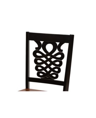 Gervais Modern and Contemporary Transitional 2-Piece Two-Tone Dark and Finished Wood Dining Chair Set