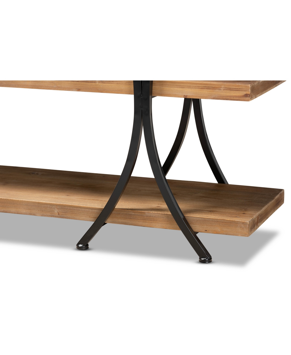 Baxton Studio Terrell Modern 59.8" Rustic And Industrial Finished Wood And Finished Metal Console Table In Natural Brown,black