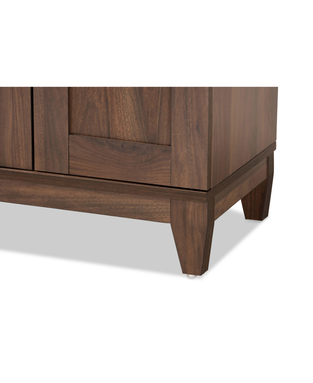 Baxton Studio Nissa Modern And Contemporary 34.6" Finished Wood 2-door Shoe Storage Cabinet In Walnut Brown