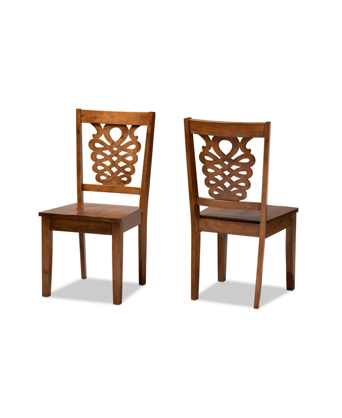 Baxton Studio Gervais Modern And Contemporary Transitional 2-piece Finished Wood Dining Chair Set In Walnut Brown