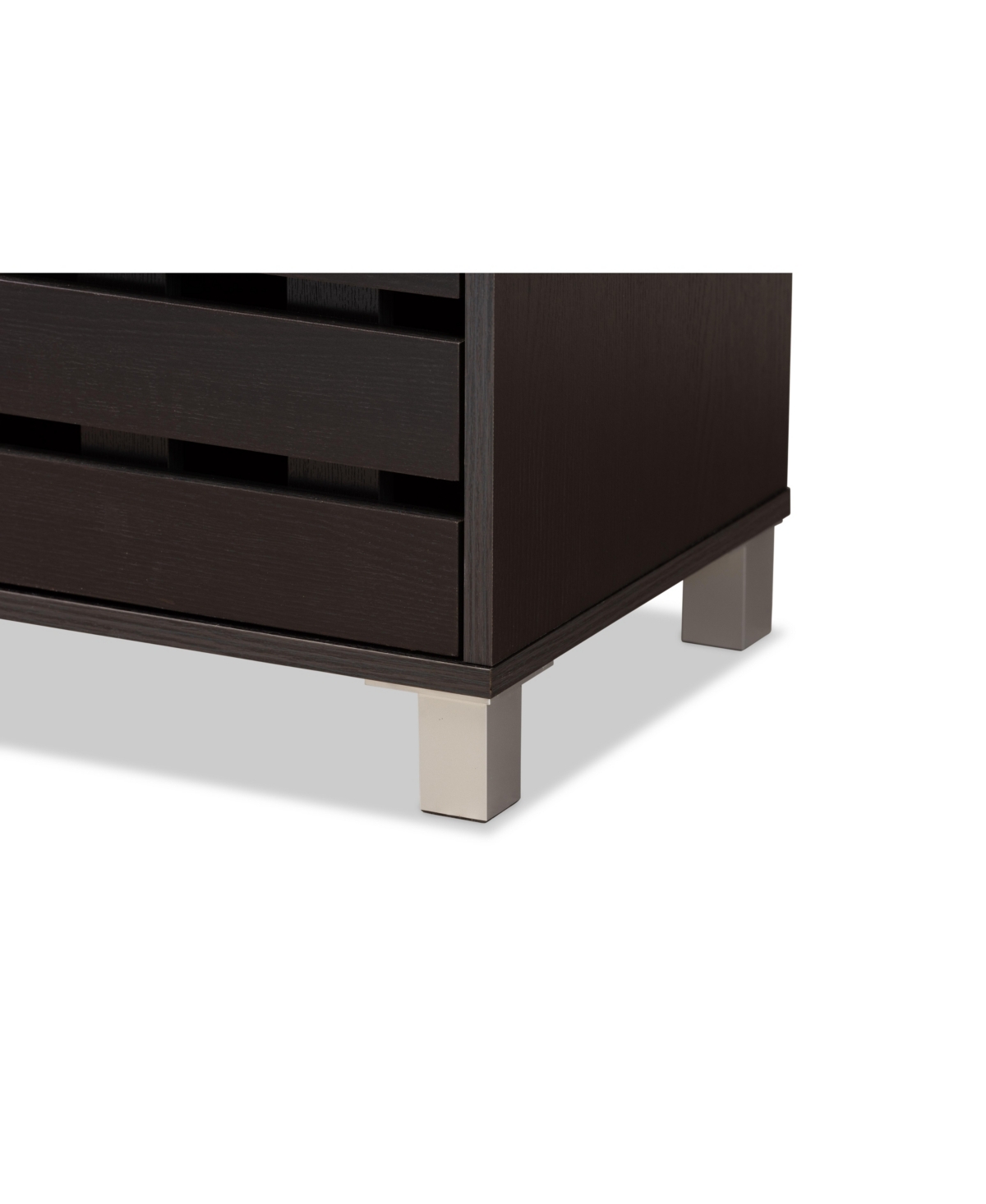 Baxton Studio Ernest Modern And Contemporary 38.4" Finished Wood 2-door Shoe Storage Cabinet In Dark Brown,gray