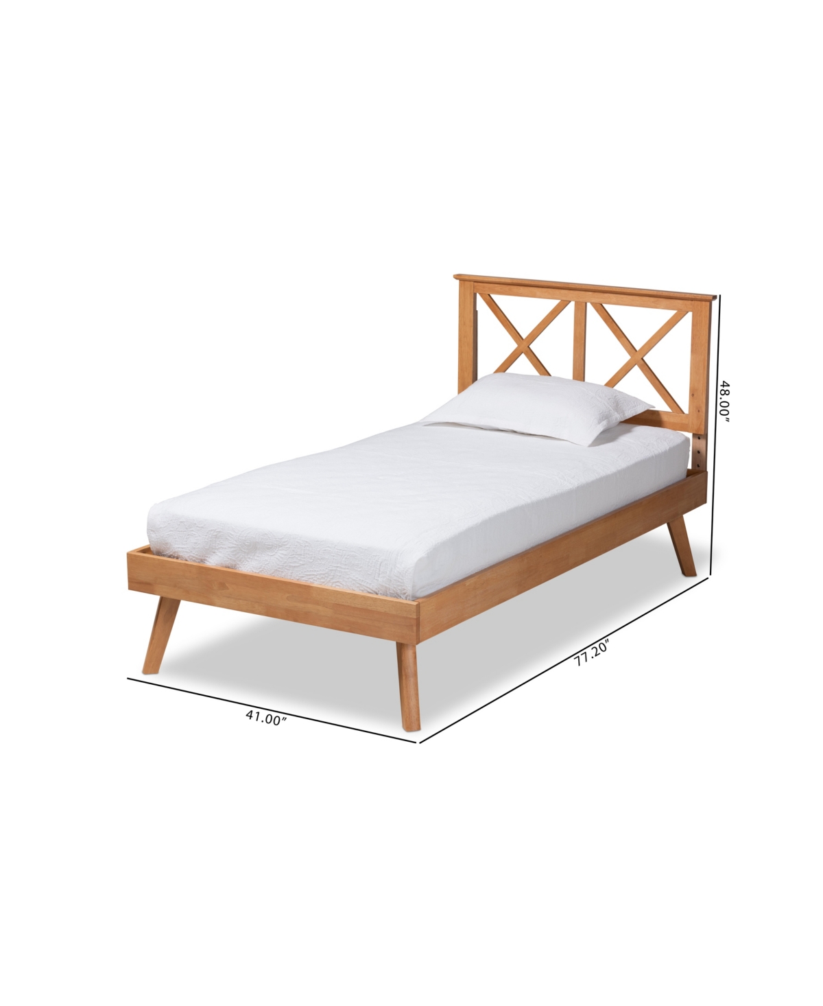 Baxton Studio Galvin Modern And Contemporary Twin Size Finished Wood Platform Bed In Brown