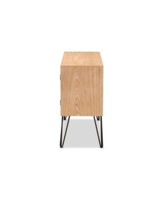 Denali Modern and Contemporary 41.7" Two-Tone and Finished Wood and Metal Storage Cabinet