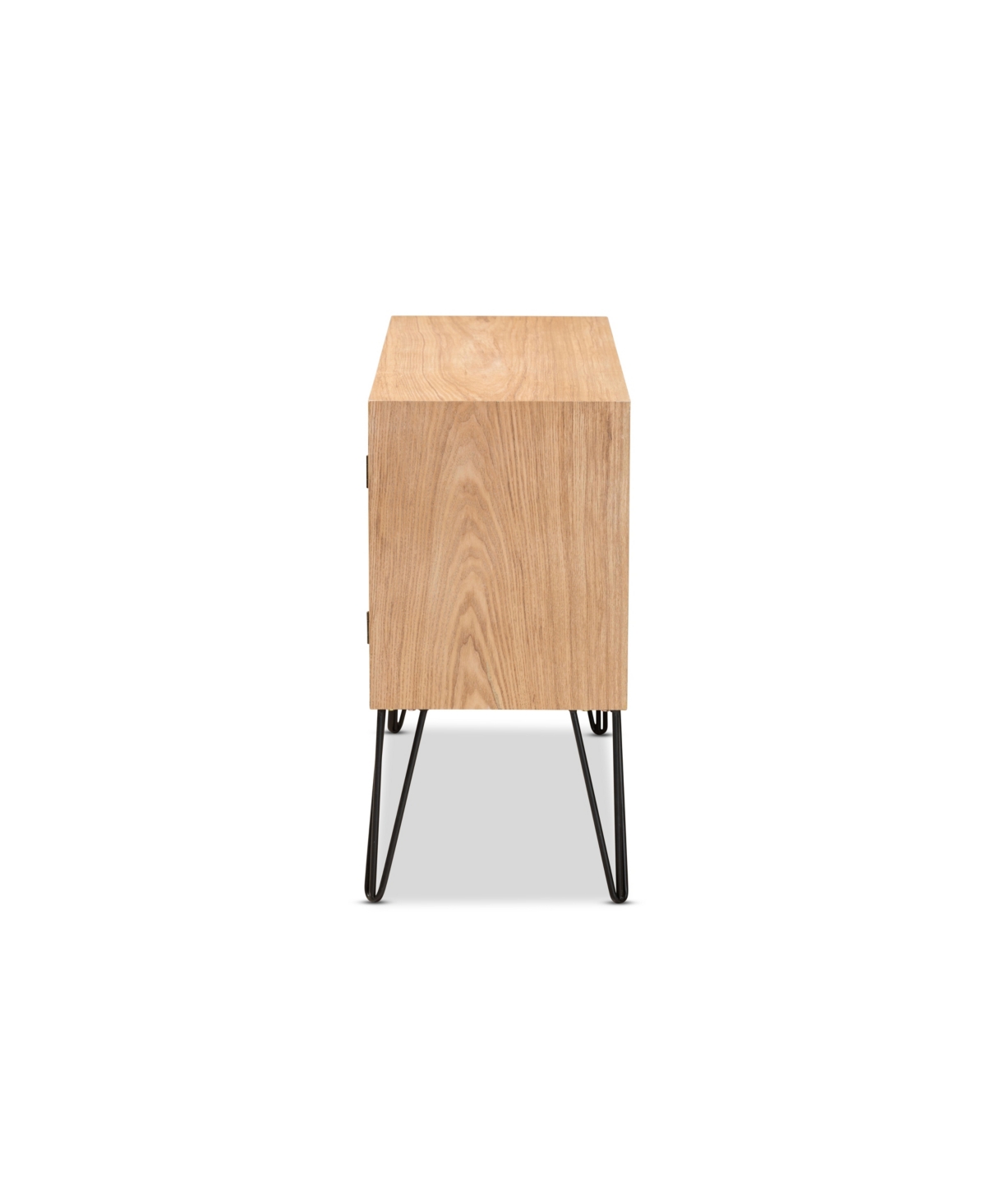 Baxton Studio Denali Modern And Contemporary 41.7" Two-tone And Finished Wood And Metal Storage Cabinet In Black,walnut