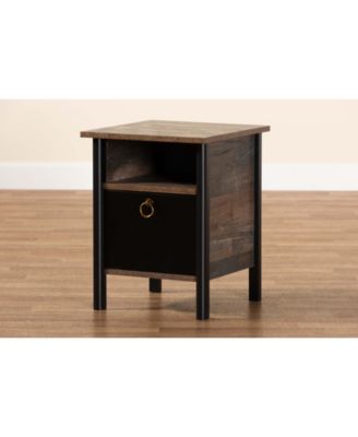 Vaughan Modern and Contemporary 19.5" Two-Tone and Finished Wood Nightstand