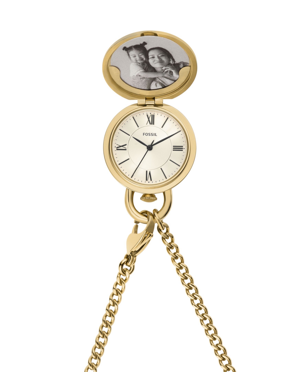Fossil Women's Jacqueline Three-hand Gold-tone Stainless Steel Watch Locket 30mm In Gold Tone