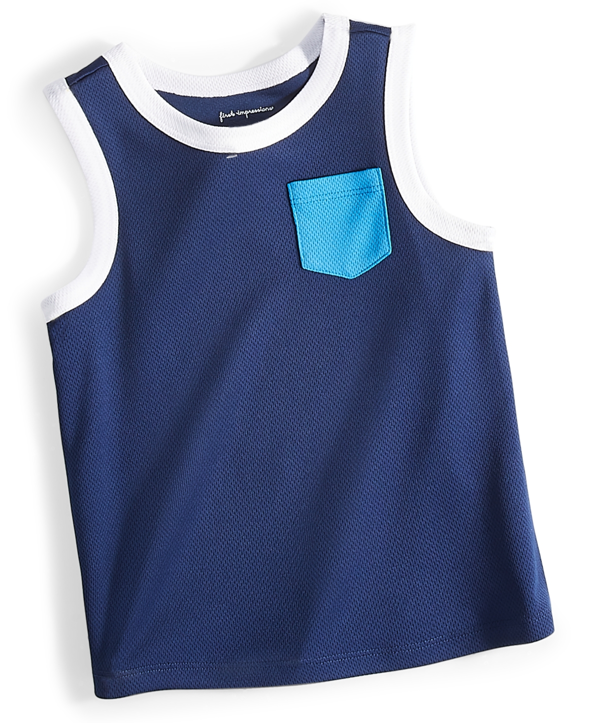 First Impressions Baby Boys Colorblock Tank Top, Created For Macy's In Navy Sea