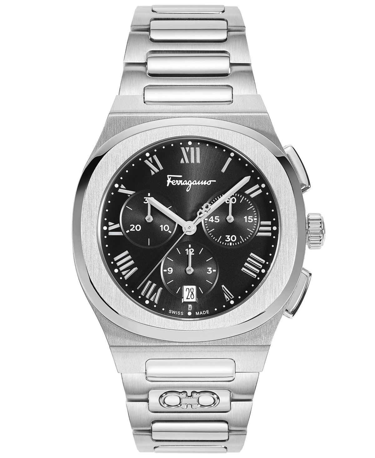 Ferragamo Men's Elliptical Stainless Steel Chronograph Bracelet Watch, 38mm