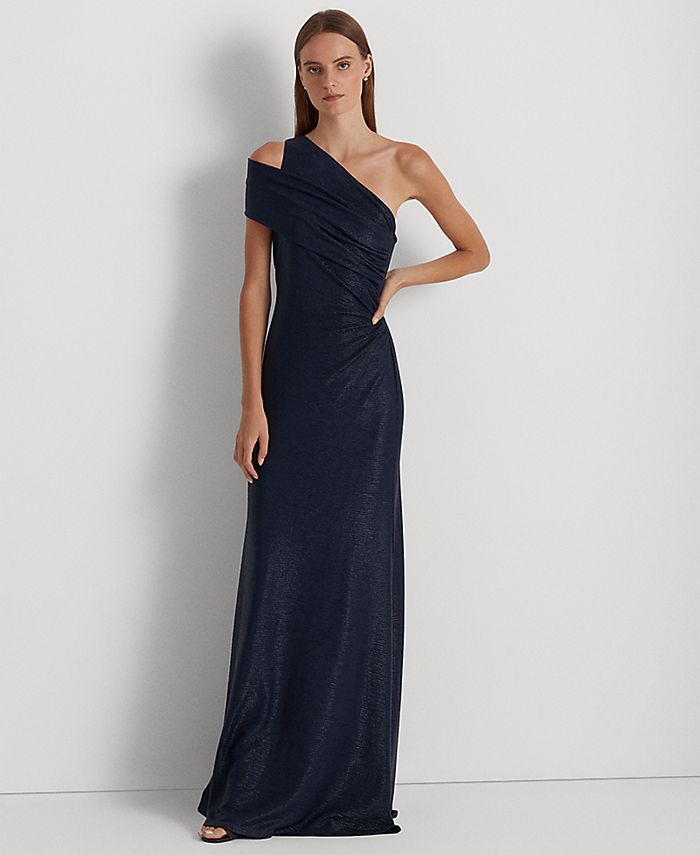 Calvin Klein Draped One-Shoulder Gown - Macy's
