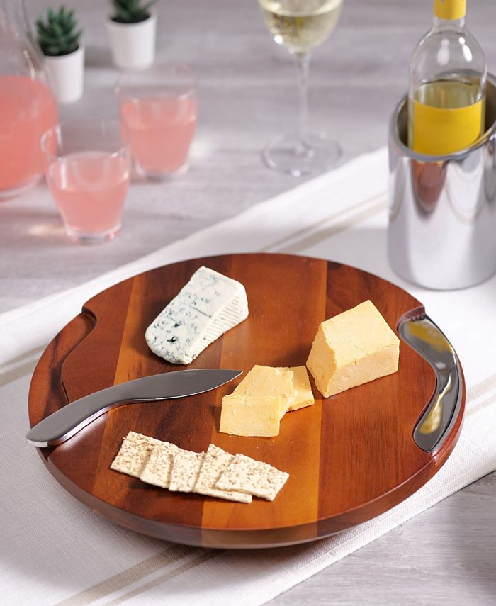 Nambé Nambe 15" Wood Cheese Block with Knife and Spreader Macy's