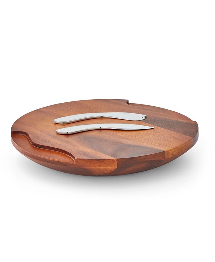 Nambé Nambe 15" Wood Cheese Block with Knife and Spreader Macy's