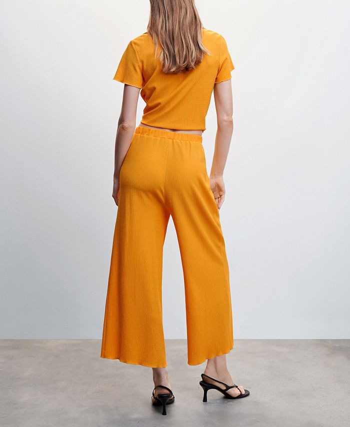 MANGO Women's Textured Flowy Pants Macy's