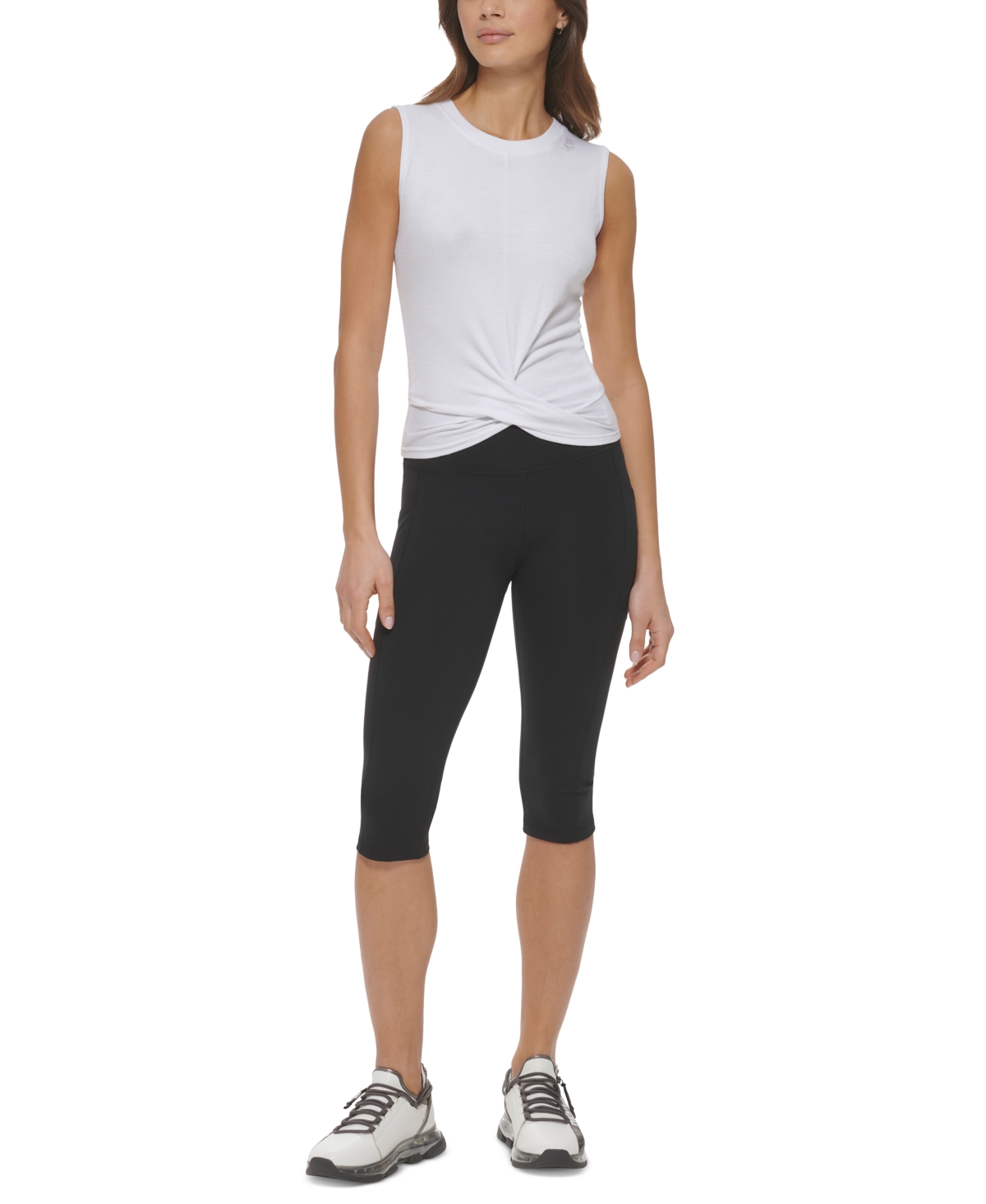 Dkny Sport Women's Rib-Knit Twist-Hem Tank