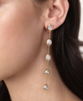 Multi-Crystal Teardrop Earrings in 18K Gold Plating
