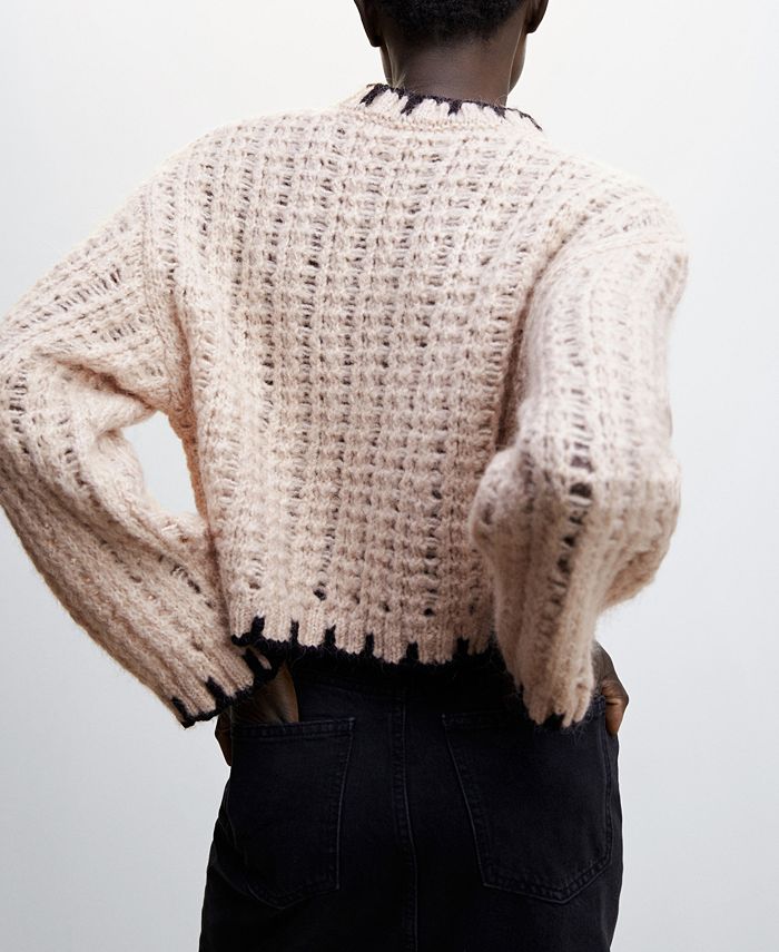 MANGO Women's Openwork Knit Sweater Macy's