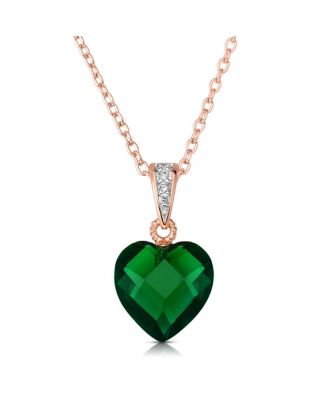 Women's Dazzling Heart-Shaped Cubic Zirconia Pendant Necklace
