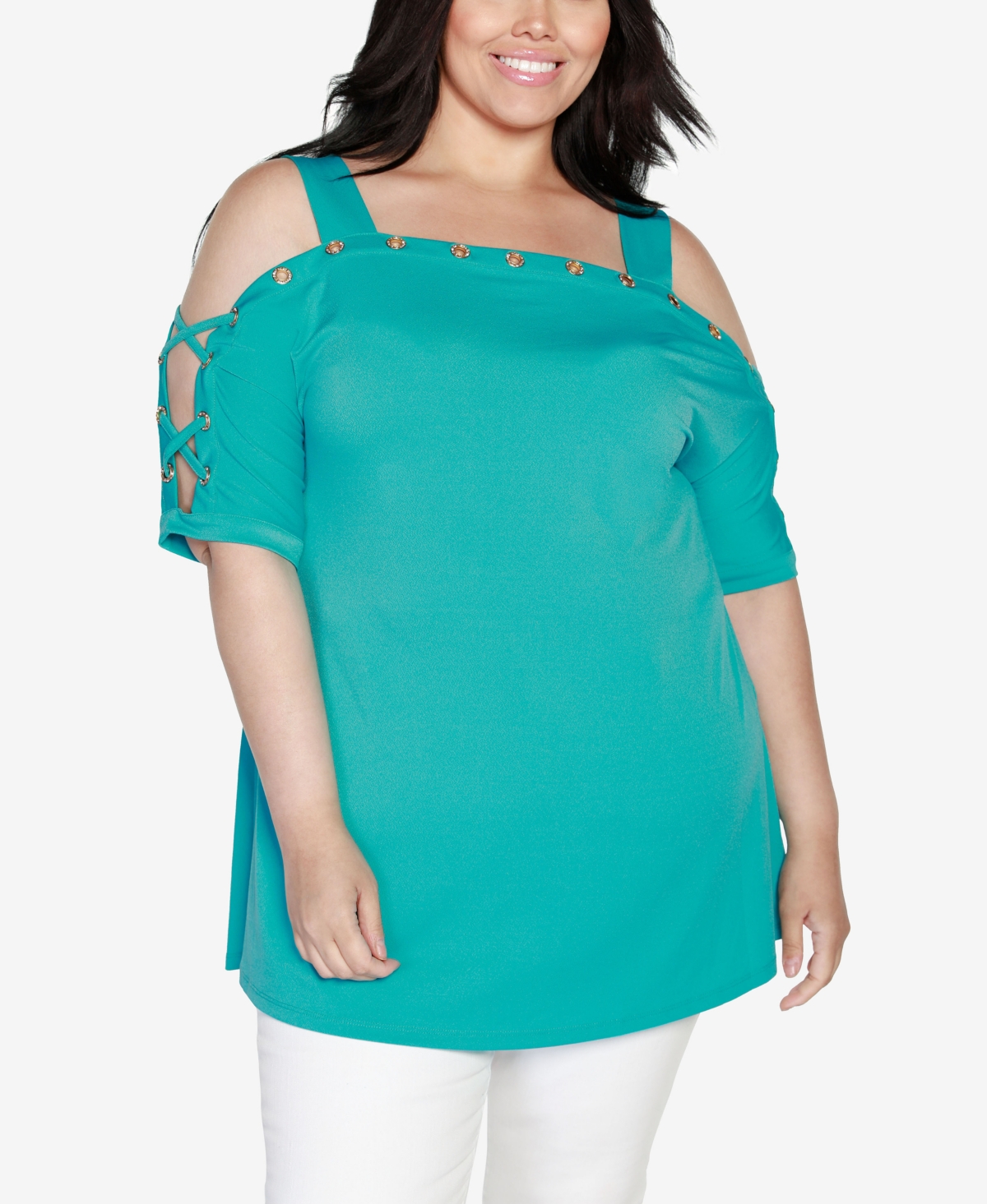 BELLDINI PLUS SIZE COLD SHOULDER TOP