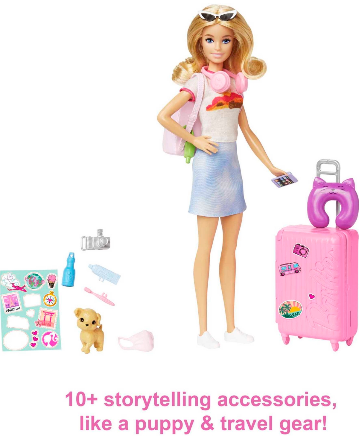 Shop Barbie Doll And Accessories, Travel Set With Puppy In Multi-color
