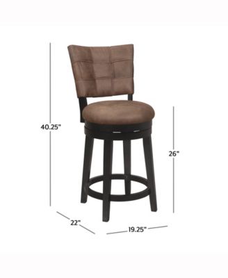 40.25" Wood and Upholstered Kaede Furniture Counter Height Swivel Stool