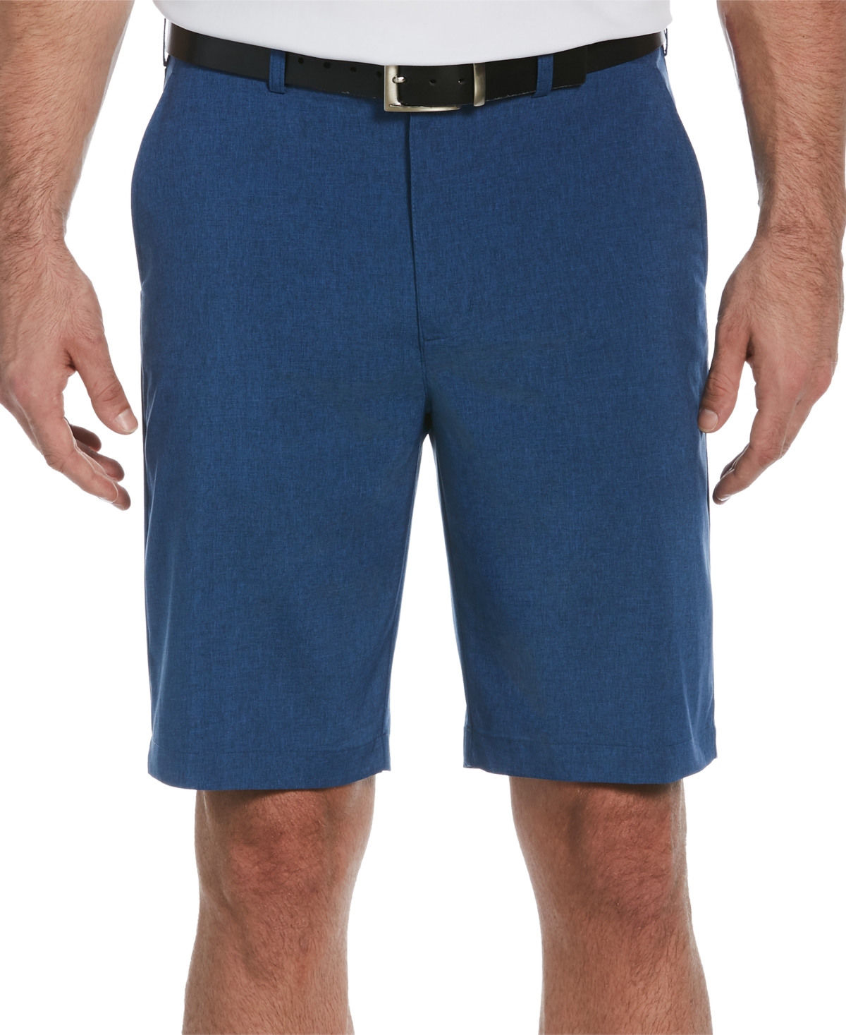 Pga Tour Men's Flat Front Heather Golf Shorts With Active Waistband In Deep Navy Heather