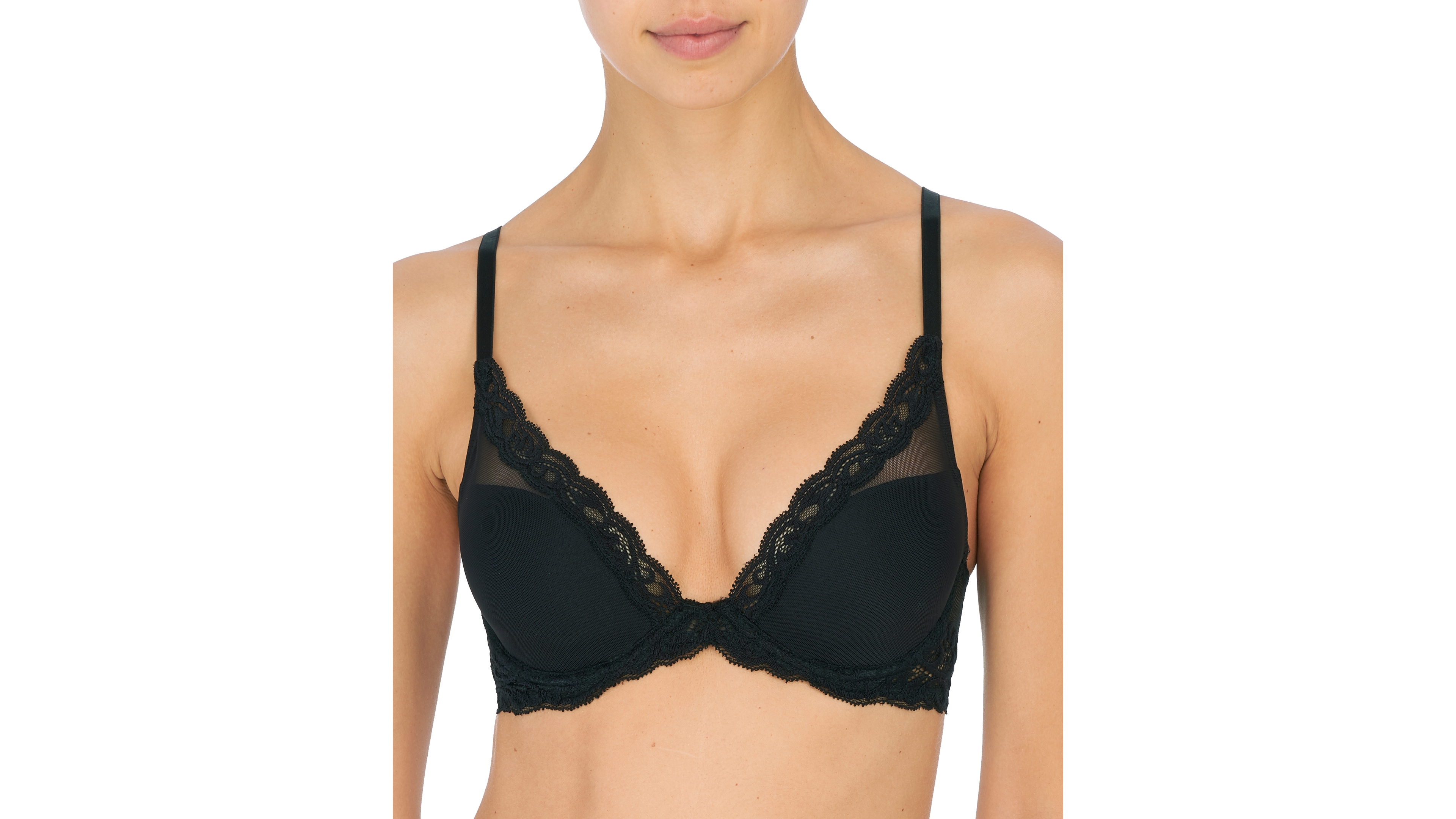 Women's Feathers Lace Contour Underwire Plunge Bra 730023