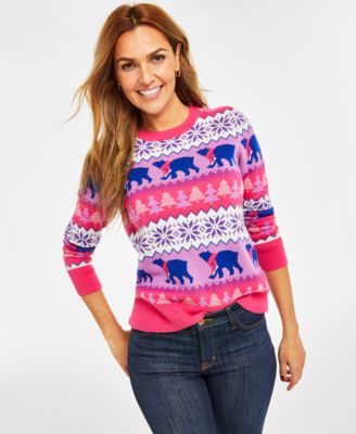 Holiday Lane Women s Santa Bear Sweater Created for Macy s Macy s