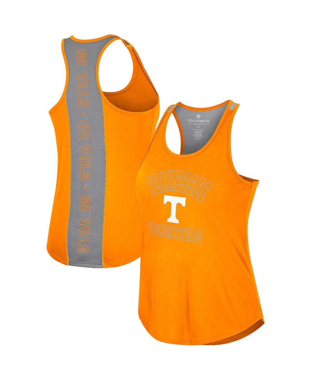 Women's Colosseum Tennessee Orange Tennessee Volunteers 10 Days Racerback Scoop Neck Tank Top - Orange