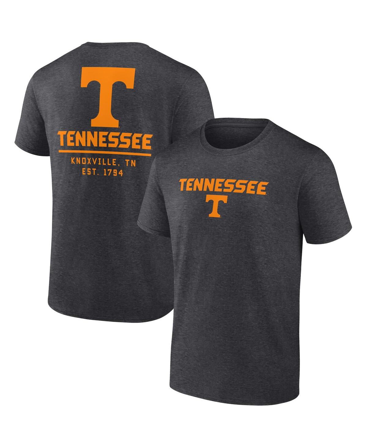 Men's Fanatics Heathered Charcoal Tennessee Volunteers Game Day 2-Hit T-shirt - Heathered Charcoal