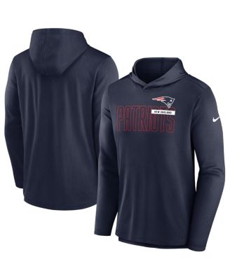 Men's Navy New England Patriots Performance Team Pullover Hoodie