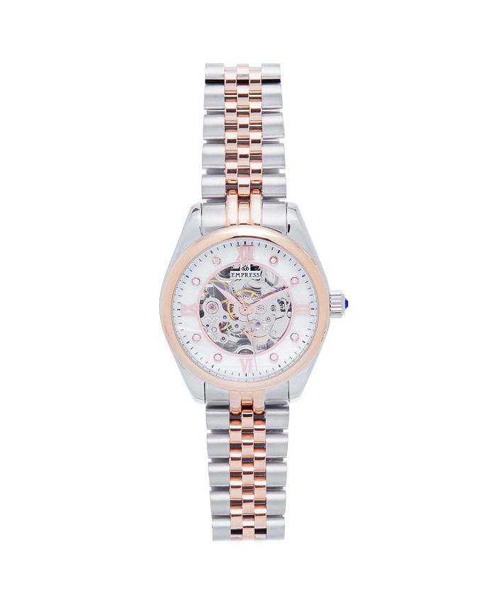 Empress Women Magnolia Stainless Steel Watch Silver Rose Gold