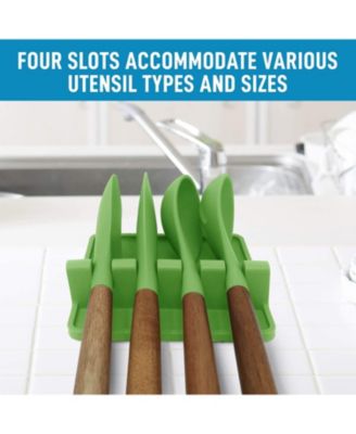 Silicone Utensil Rest with Drip Pad for Multiple Utensils