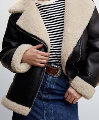 MANGO Women's Faux Shearling-Lined Jacket