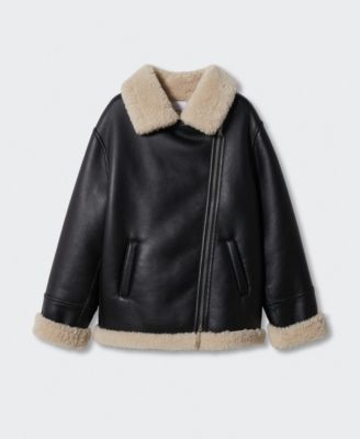 MANGO Women's Faux Shearling-Lined Jacket