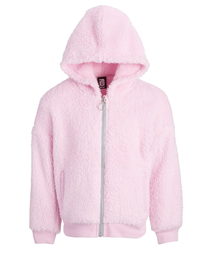 Pink sherpa jacket on sale with hood
