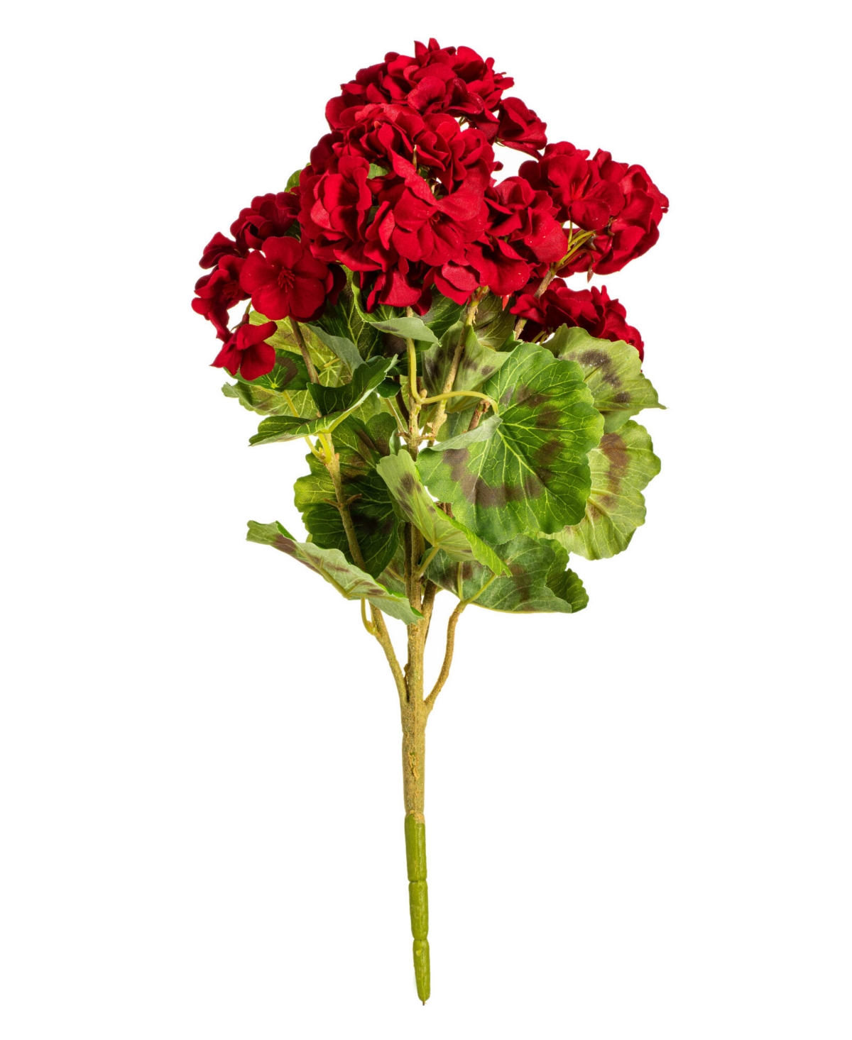 18" Artificial Red Geranium Bush, 4 per Pack - Red