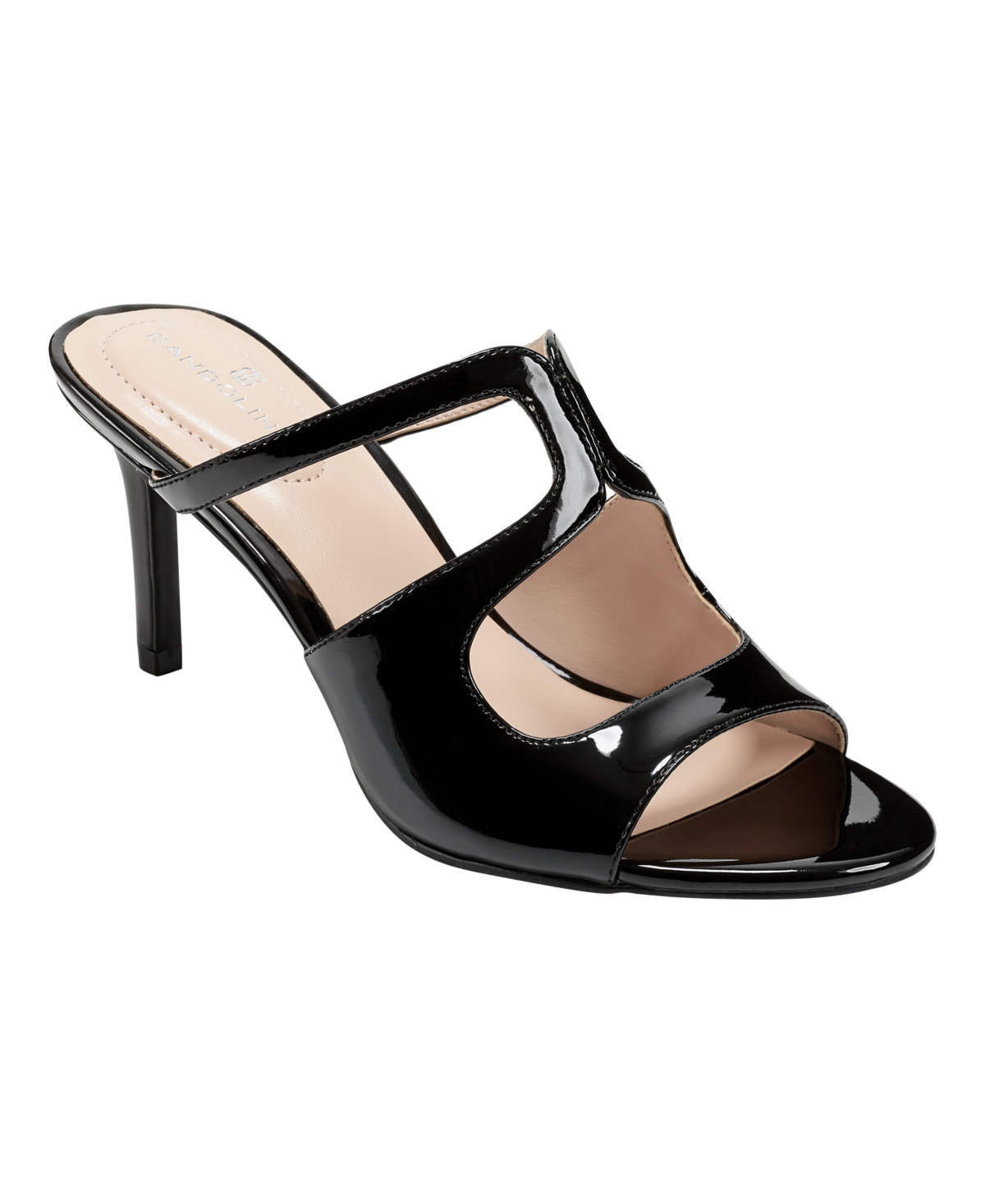 Women's Mizelle Open Toe Slip-On Dress Sandals - Black Faux Patent Leather