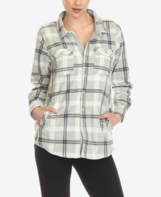 White Mark Women's Flannel Plaid Shirt - Macy's