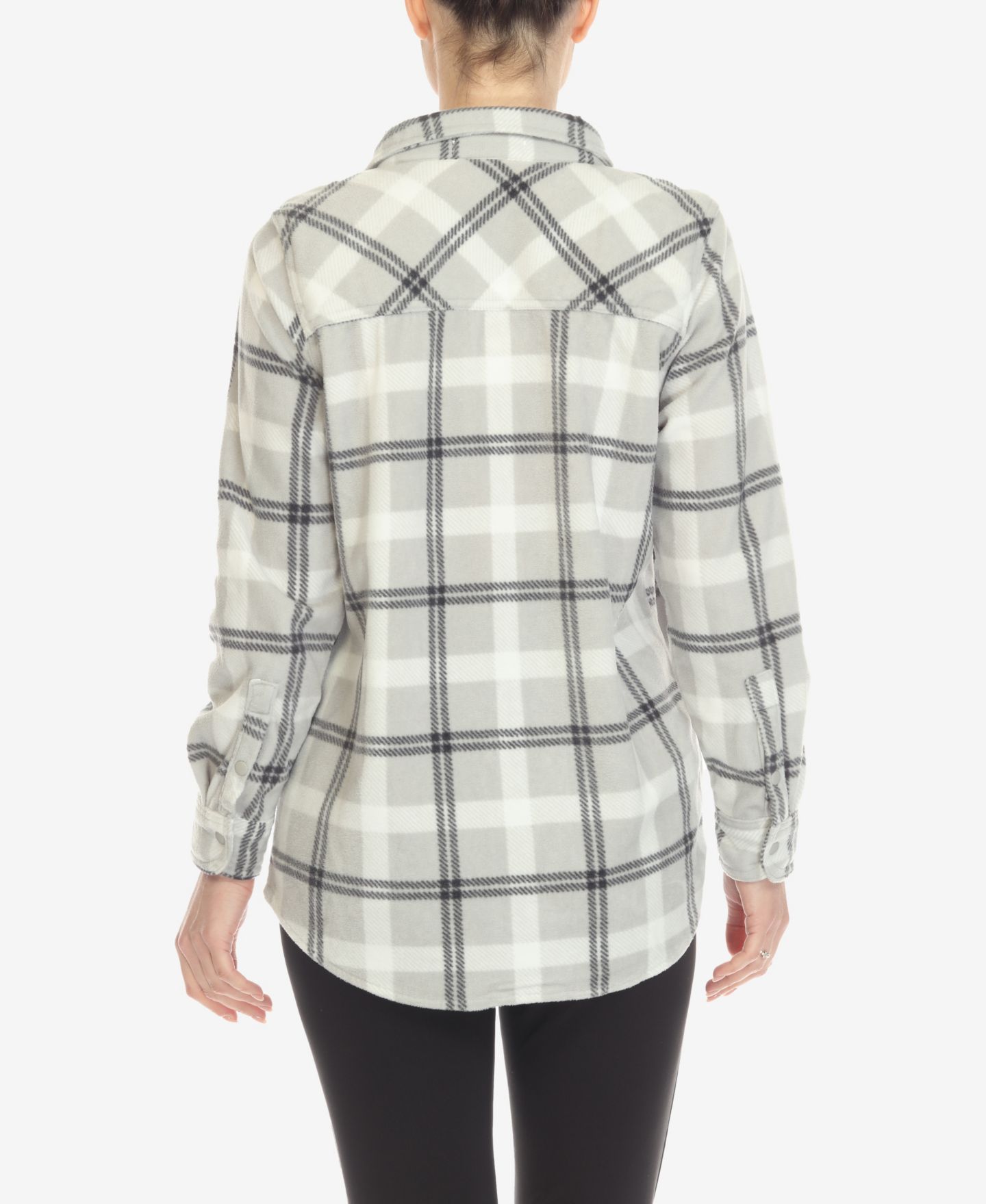 Женская рубашка White Mark Flannel Plaid, цвет: Серый / Чёрный — фото 2