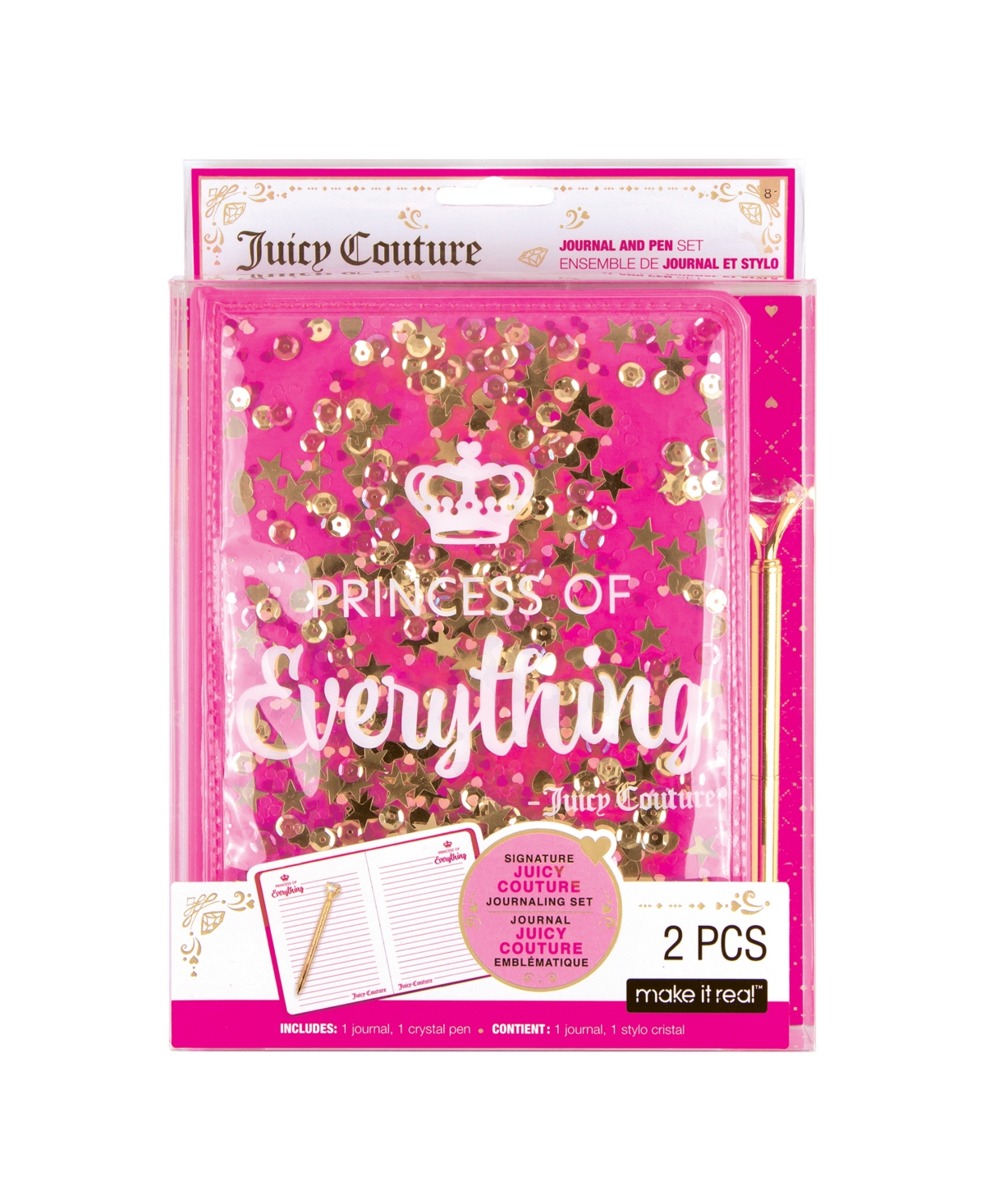 Make It Real Kids' Juicy Couture Glitter Journal And Pen In Multi