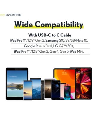 10ft USB Type C Charging Cable for iPhone 15, Samsung, Pixel, and More (OTDCUSBCTC10WH)