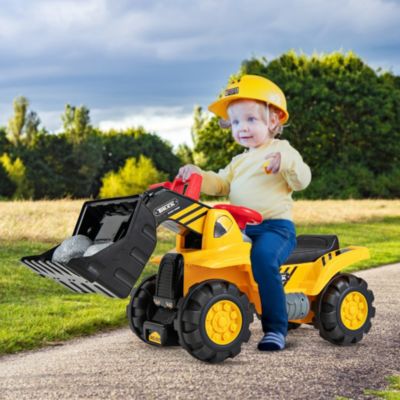 Kids Toddler Ride On Excavator Digger Truck Scooter w/ Sound & Seat Storage Toy